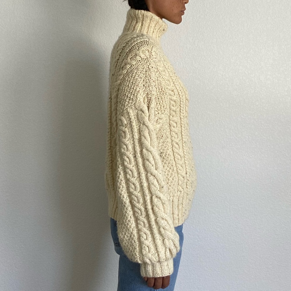 Doen Cream Cable Knit Turtleneck Sweater - Picture 5 of 8